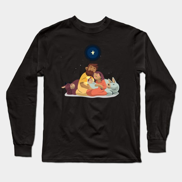 Sleeping Jesus Long Sleeve T-Shirt by Mako Design 